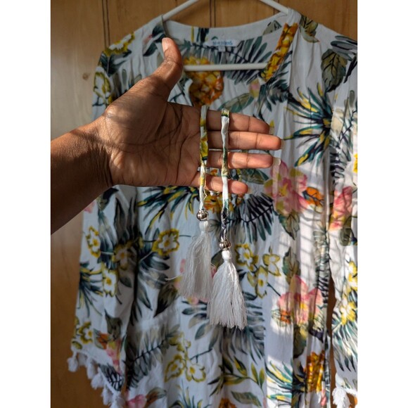 Blue Island Coverup swim tropical dress womens L - Picture 8 of 13